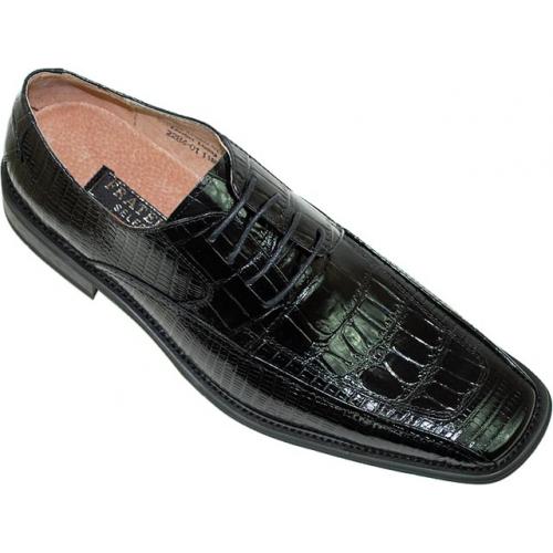 Fratelli Black Alligator / Lizard Print  Shoes 2284-01